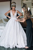 Sparkling Tulle V-Neck Court Train Ball Gown PNK51SZL