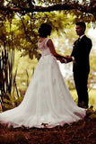 2024 Bateau Wedding Dresses A Line With Sash And Applique Chapel P1Q5XDT3