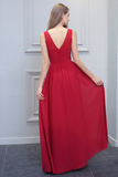 Jimena Scoop Sleeveless Natural Waist Chiffon A-Line/Princess Floor Length Bridesmaid Dresses