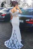 Delicate Mermaid Cap Sleeves Lace Open Back Floor Length Long Prom Dresses