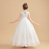 Cute Cap Sleeves Ivory Tulle Flower Girl Dresses With Beading