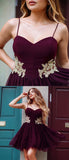 Chic With Applique Sweetheart Straps Homecoming Dresses