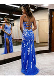 Cheyanne Prom Dresses Mermaid Sweep/Brush Train Tulle With Applique V Neck