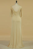 2024 Mother Of The Bride Dresses Bateau 3/4 Length Sleeve Spandex With PKR975BL