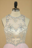 2024 Scoop A-Line Homecoming Dresses Beaded Bodice PNEP7N3T