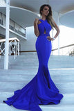 Chic Mermaid Royal Blue Long Backless Prom PSR7KAG6