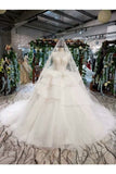 Ball Gown Wedding Dresses Scoop Aline Top Quality Appliques P69G5466