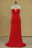 2024 Halter Spandex With Beads Sweep Train Sheath Prom PFC4R36S