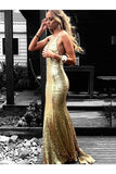 Trumpet/Mermaid V-Neck Sleeveless Floor-Length Ruffles PNSPL596