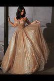 Sparkly A Line Elegant Court Train Prom Dress Evening PQ9EHBE5