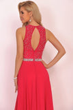 2024 Open Back Scoop A Line Prom Dresses With PJZ6MDSD