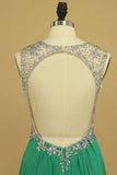 2024 Scoop Open Back A Line With Beads Prom Dresses P2JB7SD7