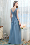 Cara Natural Waist V-Neck Chiffon Floor Length Sleeveless A-Line/Princess Bridesmaid Dresses