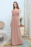 Lizbeth Natural Waist Floor Length Sleeveless Scoop A-Line/Princess Tulle Bridesmaid Dresses