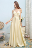 Elena Chiffon Natural Waist V-Neck A-Line/Princess Sleeveless Floor Length Bridesmaid Dresses