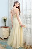 Elena Chiffon Natural Waist V-Neck A-Line/Princess Sleeveless Floor Length Bridesmaid Dresses