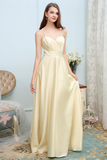 Elena Chiffon Natural Waist V-Neck A-Line/Princess Sleeveless Floor Length Bridesmaid Dresses