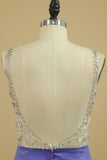 2024 Prom Dresses V Neck Beaded Bodice Open Back Mermaid/Trumpet Satin & Tulle P8FJH5QE