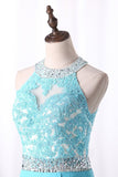 2024 Prom Dresses Mermaid Scoop Chiffon With Applique P68XTJNP