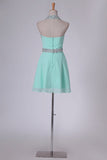 2024 Mint Homecoming Dresses Halter A-Line Short/Mini Chiffon With PLS7BGK8