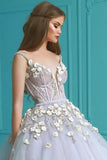 2024 Ball Gown Spaghetti Straps Quinceanera Dresses With Handmade PQT31XXF