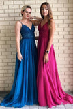 Spaghetti Straps A-Line Long Cheap Prom Dresses With PG1YRB9Y