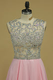 2024 Homecoming Dresses Scoop Beaded Bodice Short/Mini Chiffon A PYJLAA6X