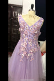 A-Line Spaghetti Straps High Low V Neck Prom Party Dress PECXL187