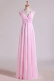 2024 V-Neck Bridesmaid Dresses A-Line Floor-Length PAS8LX4S