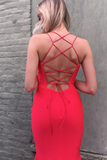 Mermaid Hot Pink Sexy Backless Long Prom Dress