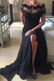 2024 New Arrival Prom Dresses Bateau Spandex With Applique And Slit PF3XQA3F