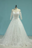 2024 Scoop A Line Wedding Dresses Tulle PR9TBZAR