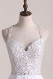 2024 New Arrival Spaghetti Straps A Line Wedding Dresses Chiffon PLS2MFPX