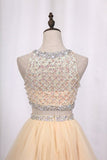 2024 Homecoming Dresses Scoop A-Line Beaded Bodice P93AXD5L