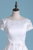 2024 New Arrival Scoop Wedding Dresses A Line Short Sleeves Court PRY5N4BS