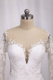 2024 New Arrival Wedding Dresses Tulle Scoop Long Sleeves With PX2QB8TH