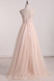 2024 New Arrival Scoop Beaded Bodice Prom Dresses Tulle P8CXJYQG