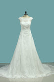 2024 Wedding Dresses Bateau Open Back A Line Tulle PR2CLF8F