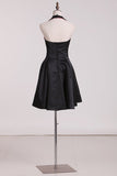 2024 A Line Halter With Applique Homecoming Dresses Satin P2GAR9EE