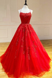 Princess Long Light Prom Dress with Appliques