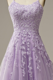 Princess Long Light Prom Dress with Appliques