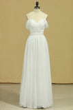 2024 White Prom Dresses Off The Shoulder A Line Chiffon Floor Length PE8YH8X4