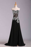 2024 Prom Dresses Mermaid/Trumpet Black Sweetheart Chiffon With PTP8NJKA