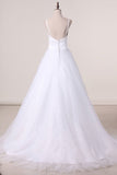 2024 Wedding Dresses Spaghetti Straps Organza & Satin P3DHADCP