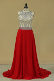 2024 Scoop Prom Dresses A Line Beaded Bodice Court P6QDJ87D