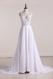 2024 New Arrival Spaghetti Straps A Line Wedding Dresses Chiffon PLS2MFPX