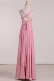 2024 New Arrival Straps Bridesmaid Dresses Chiffon With Ruffles A PRM3CQMT