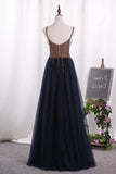 2024 New Arrival Prom Dresses Spaghetti Straps Tulle A Line PZ2A9M9M