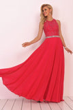 2024 Open Back Scoop A Line Prom Dresses With PJZ6MDSD