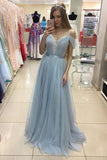 2024 Spaghetti Straps A Line Prom Dresses Tulle With PLJ6N1YK